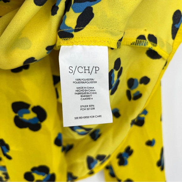 Cabi Sunny Set Blouse Tank Yellow Animal Print Cheetah Wrap Tie Size Small 5596 - Picture 5 of 7